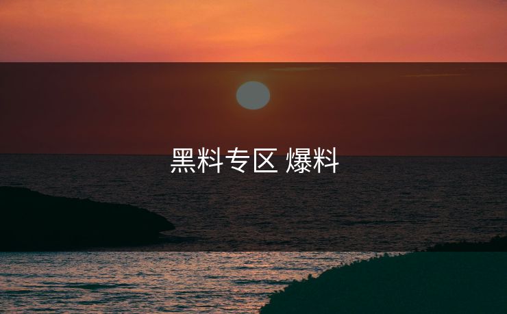 黑料专区 爆料